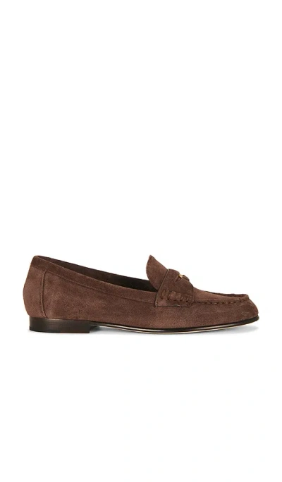 Veronica Beard Penny Loafer In Espresso Suede