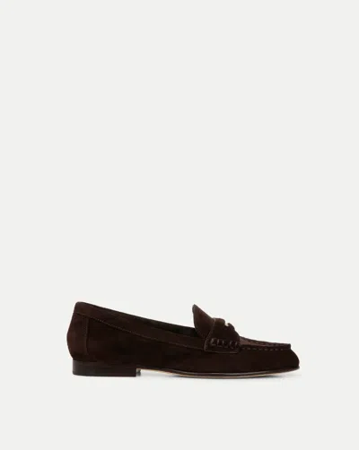 Veronica Beard Penny Suede Loafer In Espresso