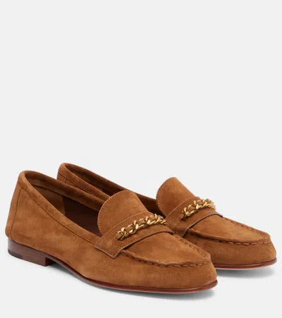 Veronica Beard Penny Suede Loafers In Brown