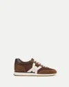 Veronica Beard Penrose Mixed Leather Low-top Sneakers In Brown