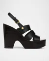 Veronica Beard Peony Slingback Platform Sandal In Black