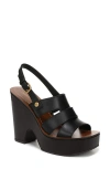 Veronica Beard Peony Slingback Platform Sandal In Black