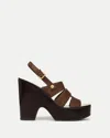 Veronica Beard Peony Suede Platform Sandal In Brown