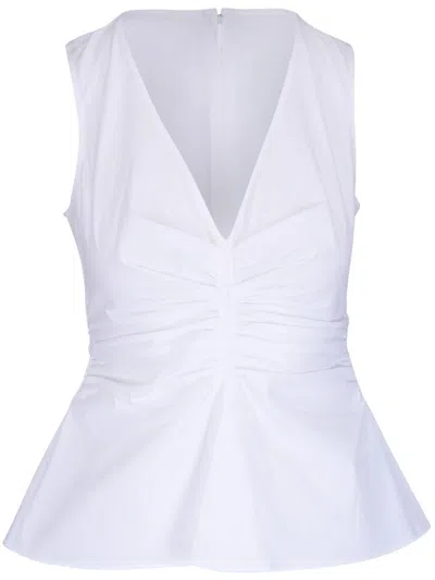Veronica Beard Peplum-hem Tank Top In White
