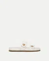 Veronica Beard Percey Leather Dual Band Slide Sandals In Coconut