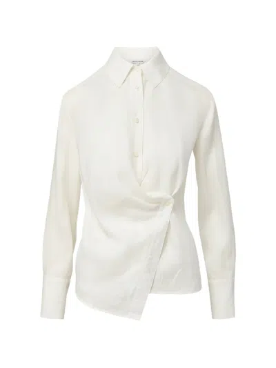 Veronica Beard Perezzi Wrap Shirt In White