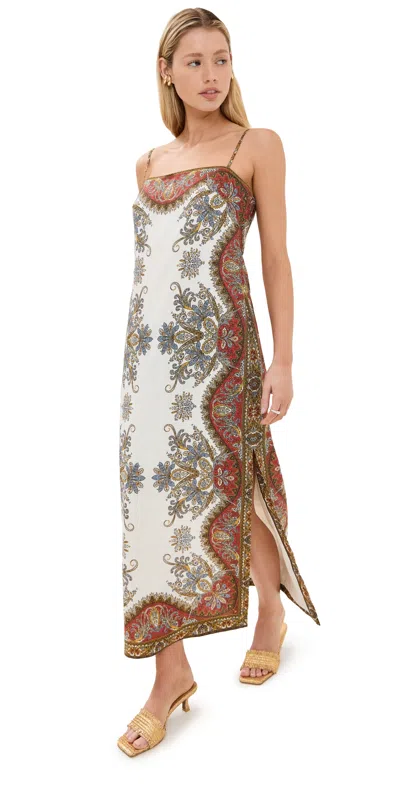 Veronica Beard Petra Dress Dove/red Multi