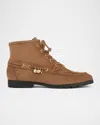 Veronica Beard Phaedra Suede Charm Ankle Boots In Brown