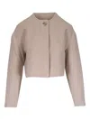 Veronica Beard Philips Buttoned Cropped Jacket In Neutral