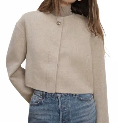 Veronica Beard Philips Cropped Jacket In Oatmeal In Brown