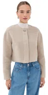 Veronica Beard Philips Cropped Wool-blend Jacket In Brown