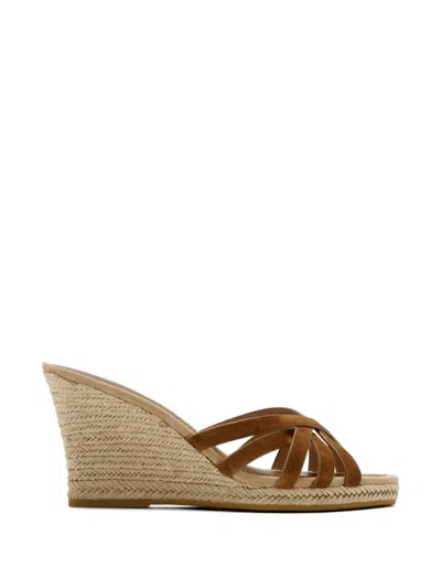Veronica Beard Phylina Suede Espadrille Wedge Sandals In Brown
