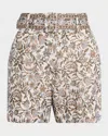 Veronica Beard Piper Belted Floral Shorts In Multi