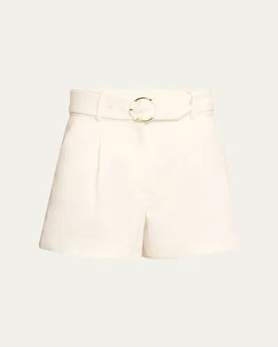 Veronica Beard Piper Belted Shorts In Off White