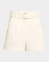 Veronica Beard Piper Belted Shorts In Off White