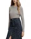 Veronica Beard Pippen Brushed Cashmere Long Sleeve Sweater In Gray