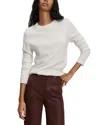 Veronica Beard Pippen Brushed Cashmere Long Sleeve Sweater In White