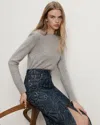 Veronica Beard Pippen Brushed Cashmere Pullover In Gray