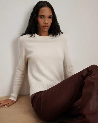 Veronica Beard Pippen Brushed Cashmere Pullover In Neutral