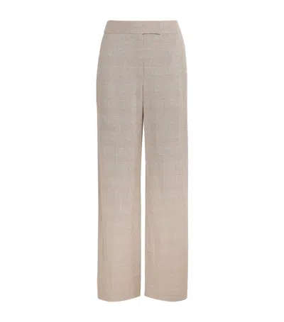 Veronica Beard Plaid Broderick Trousers In Nude