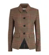 Veronica Beard Aire Houndstooth Check Wool Dickey Jacket In Brown