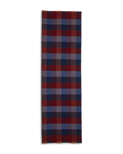 Veronica Beard Plaid Fringed Wool Scarf In Multi