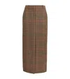 Veronica Beard Maxine Plaid Virgin Wool Maxi Skirt In Brown