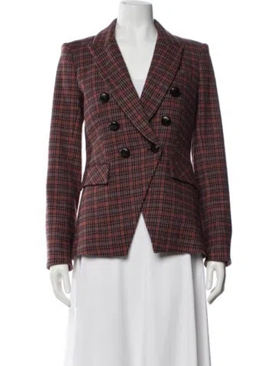 Pre-owned Veronica Beard Plaid Print Blazer