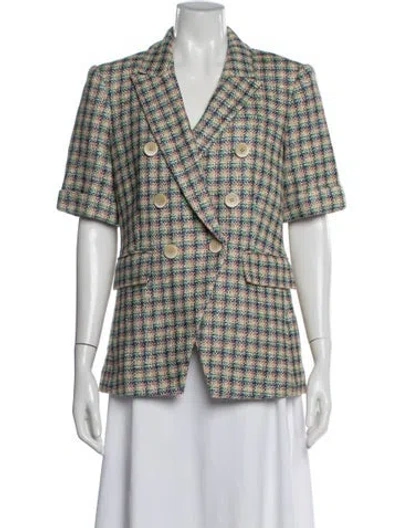 Pre-owned Veronica Beard Plaid Print Blazer