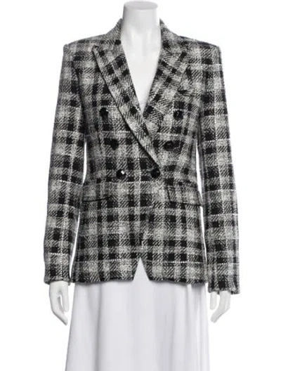 Pre-owned Veronica Beard Plaid Print Blazer In Black