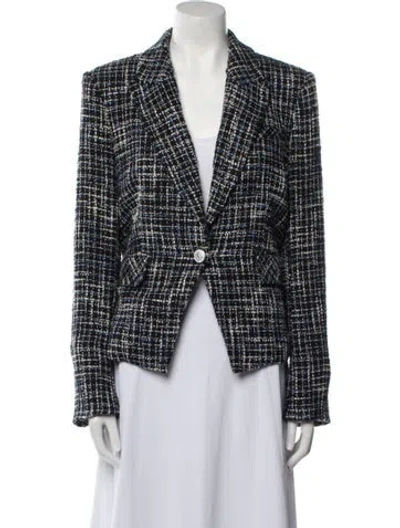 Pre-owned Veronica Beard Plaid Print Blazer In Black