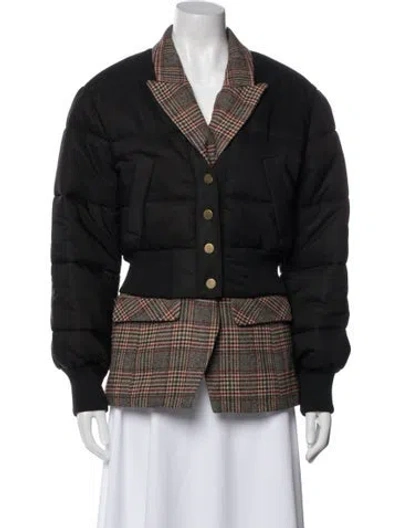 Pre-owned Veronica Beard Plaid Print Blazer In Black