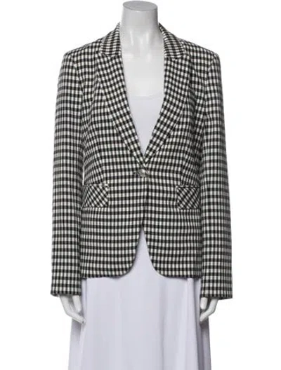 Pre-owned Veronica Beard Plaid Print Blazer In Black