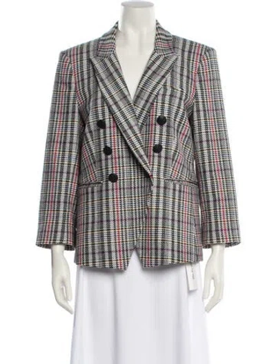 Pre-owned Veronica Beard Plaid Print Blazer In Black