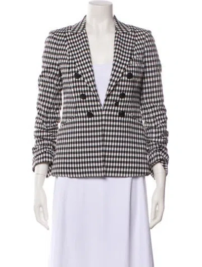 Pre-owned Veronica Beard Plaid Print Blazer In Black