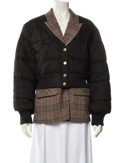Pre-owned Veronica Beard Plaid Print Blazer In Black
