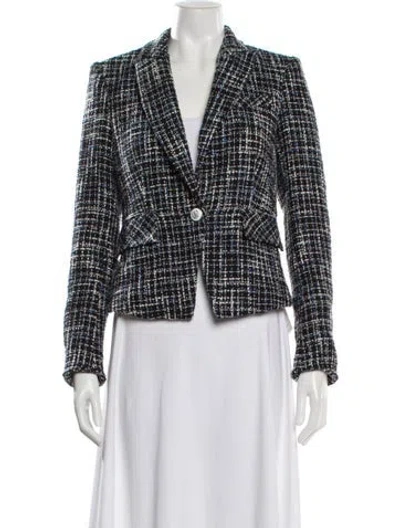 Pre-owned Veronica Beard Plaid Print Blazer In Black