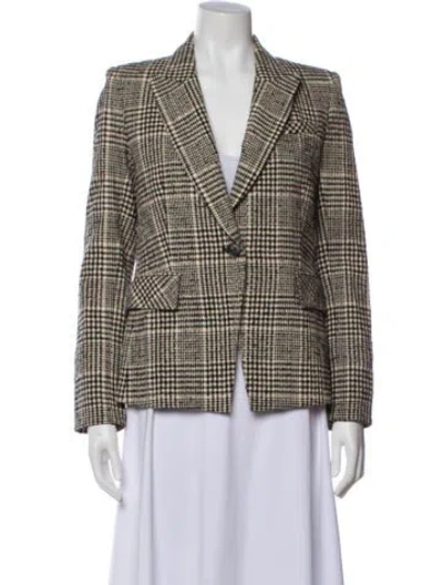 Pre-owned Veronica Beard Plaid Print Blazer In Black