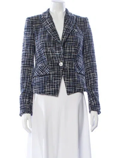 Pre-owned Veronica Beard Plaid Print Blazer In Black