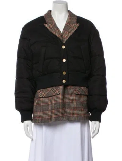 Pre-owned Veronica Beard Plaid Print Blazer In Black