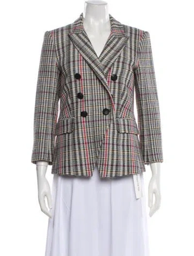 Pre-owned Veronica Beard Plaid Print Blazer In Black