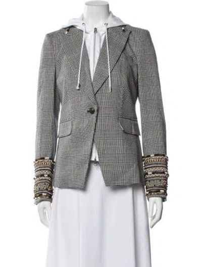 Pre-owned Veronica Beard Plaid Print Blazer In Black