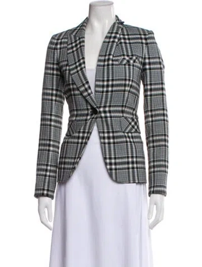 Pre-owned Veronica Beard Plaid Print Blazer In Black