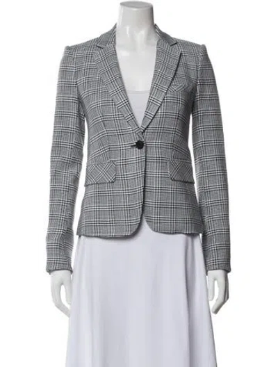 Pre-owned Veronica Beard Plaid Print Blazer In Black
