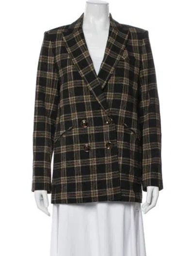 Pre-owned Veronica Beard Plaid Print Blazer In Black