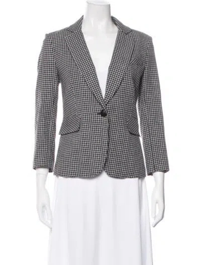 Pre-owned Veronica Beard Plaid Print Blazer In Black