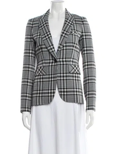 Pre-owned Veronica Beard Plaid Print Blazer In Black