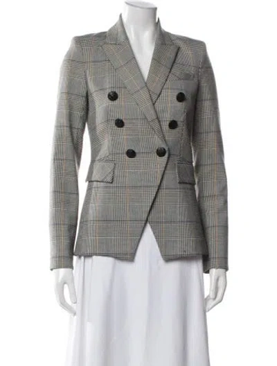 Pre-owned Veronica Beard Plaid Print Blazer In Black