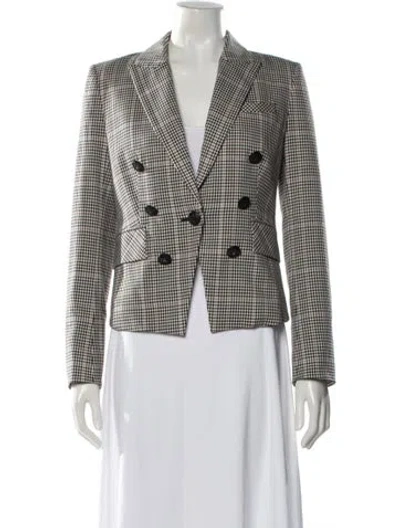 Pre-owned Veronica Beard Plaid Print Blazer In Black