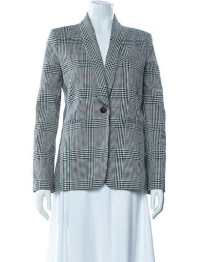 Pre-owned Veronica Beard Plaid Print Blazer In Black